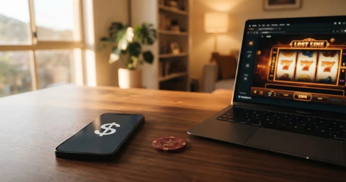 A smartphone screen showing a digital wallet balance next to a laptop cashier page.