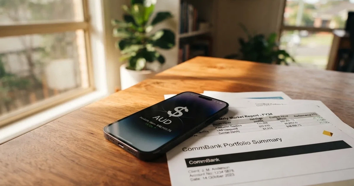 A phone showing a digital wallet balance screen resting on a stack of paperwork.